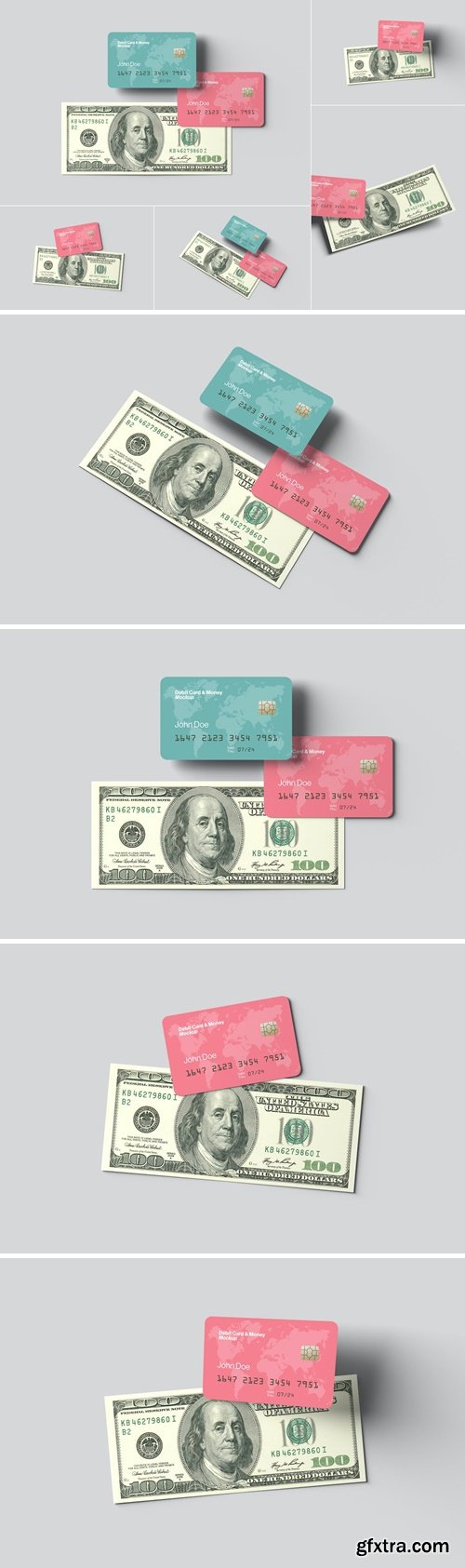 Debit Card and Money Mockups GZ9N8AQ