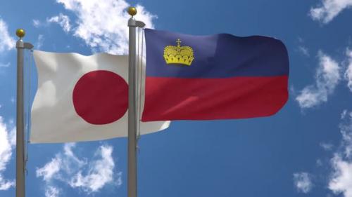 Videohive - Japan Flag Vs Liechtenstein Flag On Flagpole - 47645570