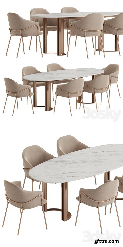 Hudkoff Lord table Stanley chair dining set