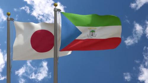 Videohive - Japan Flag Vs Equatorial Guinea Flag On Flagpole - 47645627