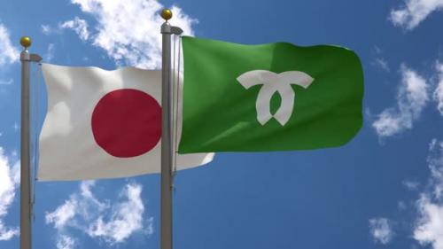 Videohive - Japan Flag Vs Kobe City Flag On Flagpole - 47645762