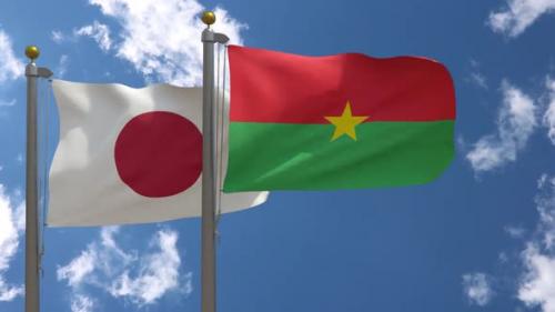 Videohive - Japan Flag Vs Burkina Faso Flag On Flagpole - 47646154