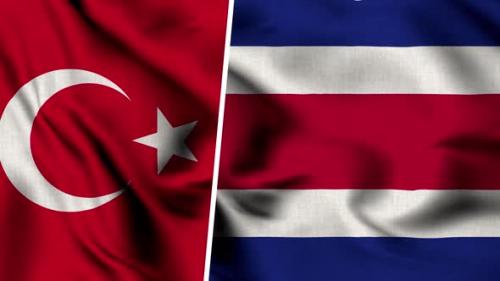Videohive - Turkey Flag And Flag Of Costa Rica - 47635468