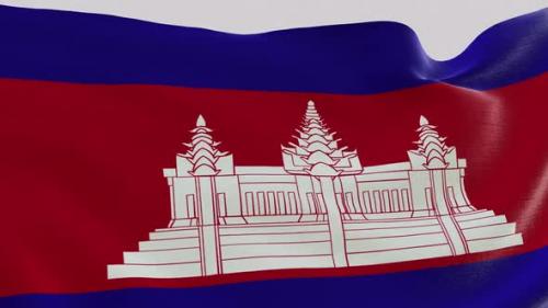 Videohive - Cambodia Fabric Flag - 47635132