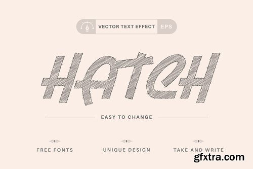 Hatching Pencil - Editable Text Effect, Font Style 8RFAVLE