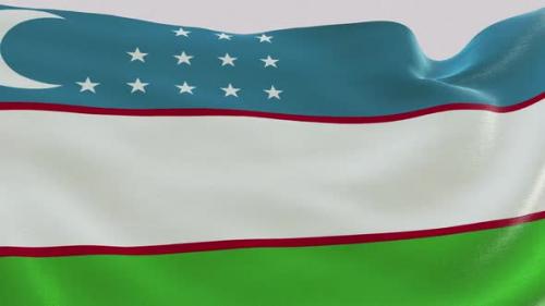 Videohive - New Uzbekistan Fabric Flag - 47635187