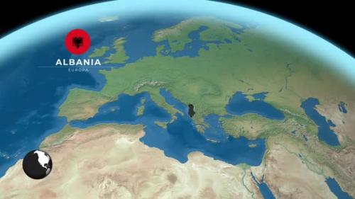 Videohive - Albania Earth Map - 47635191