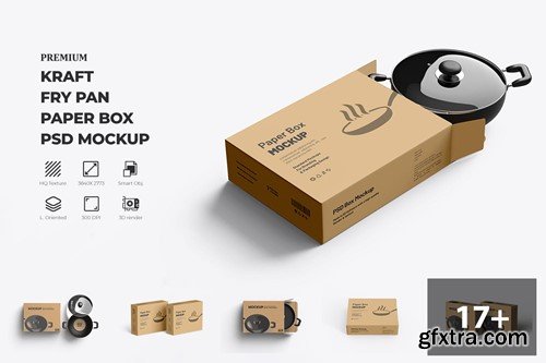 Fry Pan Box Packaging Mockup 9TKBSCM
