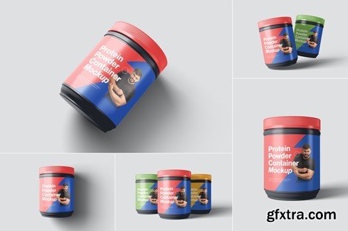 Protein Powder Container Mockups 3F8UQX6