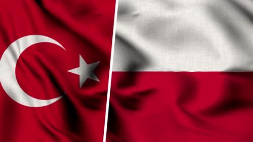 Videohive - Turkey Flag And Flag Of Poland - 47635358