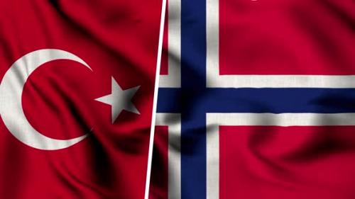 Videohive - Turkey Flag And Flag Of Norway - 47635361