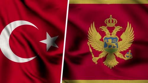 Videohive - Turkey Flag And Flag Of Montenegro - 47635365
