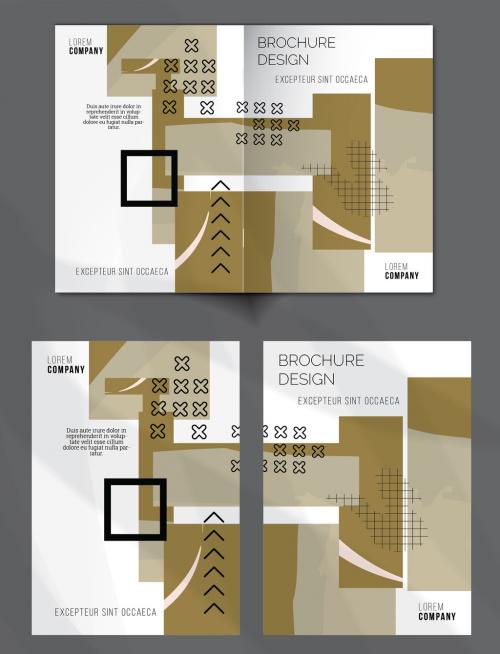 Brochure Cover Layout Geometric Shapes and Abstract Bright Rectangles on White 637126815