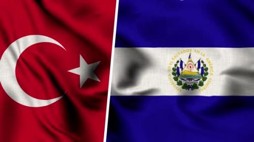Videohive - Turkey Flag And Flag Of El Salvador - 47635375