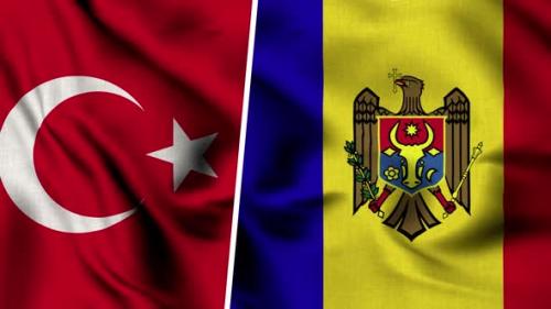 Videohive - Turkey Flag And Flag Of Moldova - 47635394