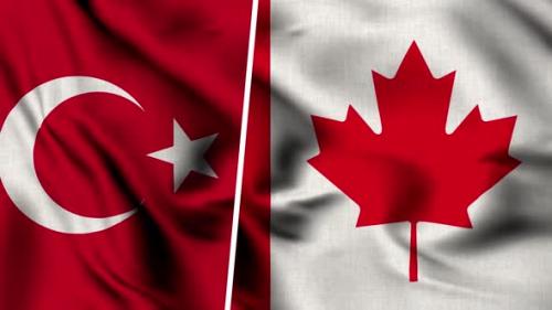 Videohive - Turkey Flag And Flag Of Canada - 47635402