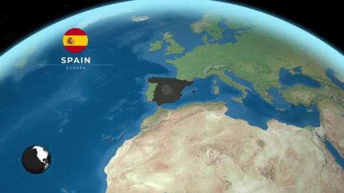 Videohive - Spain Earth Map - 47635508