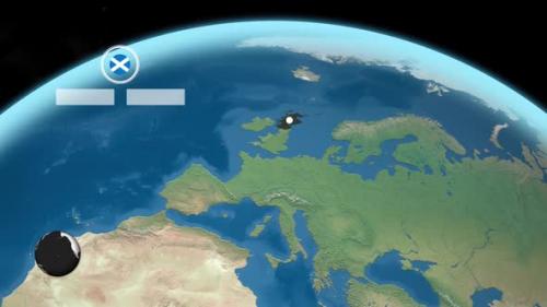 Videohive - Scotland Earth Map - 47635530