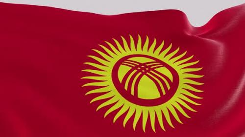 Videohive - Kyrgyzstan Fabric Flag - 47635649