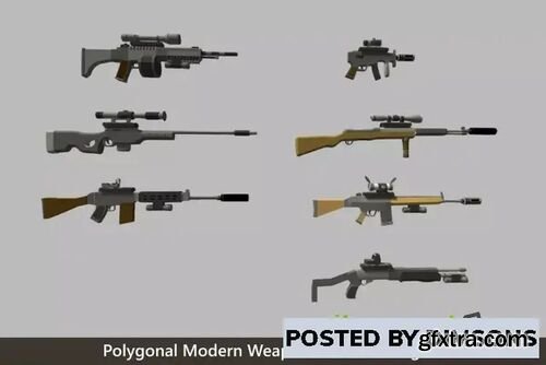 Polygonal Modern Weapons Asset Package v1.5