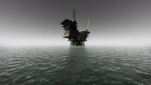 Videohive - Old Abandoned Sea Rusty Drilling Platform - 47641152