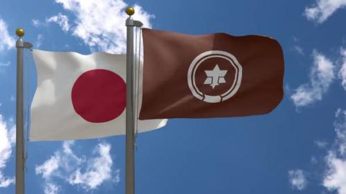 Videohive - Japan Flag Vs Matsumoto City Flag On Flagpole - 47645769