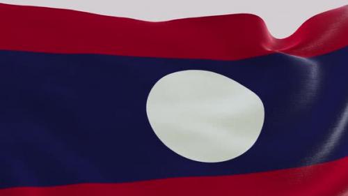Videohive - Laos Fabric Flag - 47635634