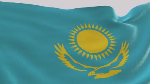 Videohive - Kazakhstan Fabric Flag - 47635658