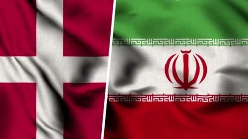 Videohive - Iran Flag And Flag Of Denmark - 47635678
