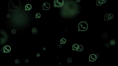 Videohive - Whatsapp icon particles flying - 47635700