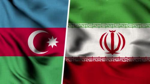 Videohive - Iran Flag And Flag Of Azerbaijan - 47635709