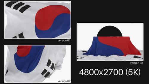 Videohive - Pack Of South Korea Flag On Alpha - 47626285