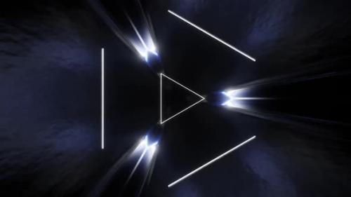 Videohive - White Sci-Fi Glossy Triangle Tunnel Background Vj Loop In HD - 47631492