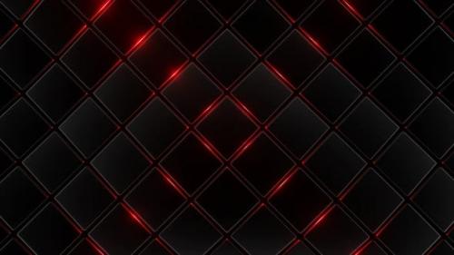 Videohive - Black And Red Moving Square Abstraction Background Vj Loop In HD - 47631498