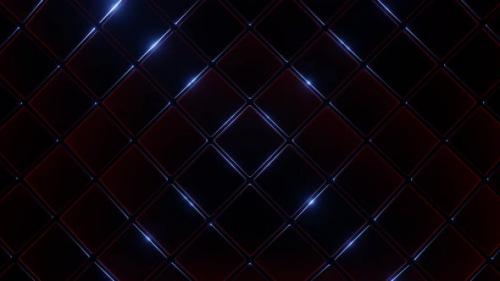 Videohive - Red And Light Blue Moving Square Abstraction Background Vj Loop In 4K - 47631510
