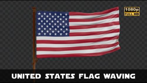 Videohive - United States Flag Waving - 47633147