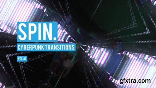 Videohive Cyberpunk Spin Transitions Vol. 01 47700484