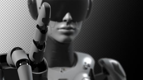 Videohive - The ROBOT performs an action, . there is an alpha channel - 47634776