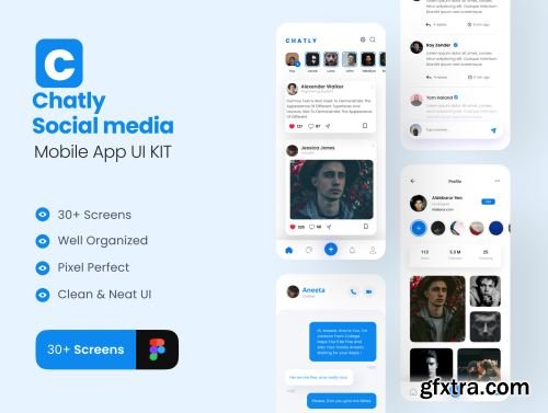 Chatly - Social Media App UI Kit Ui8.net