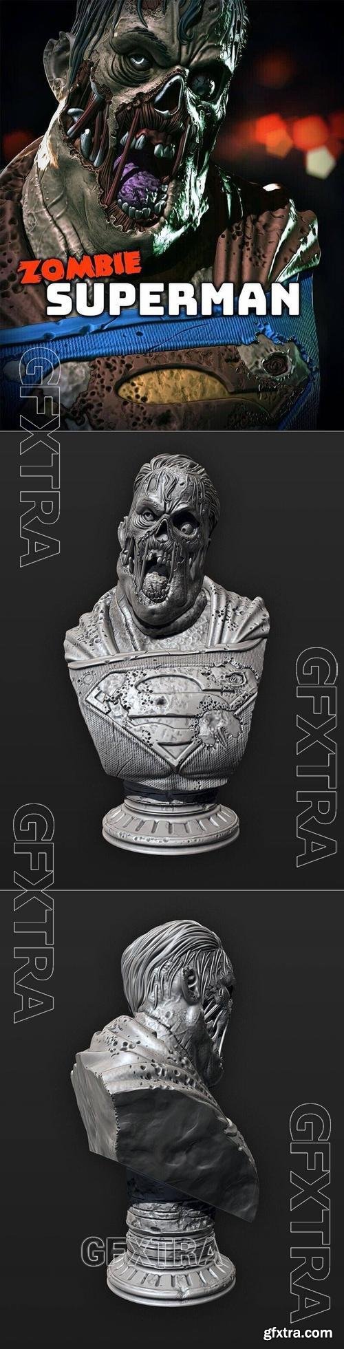 Eastman - Zombie Superman Bust – 3D Print Model