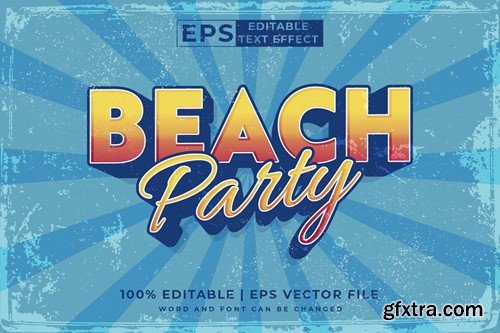 Beach Party 3d Vector Editable Text Effect D5DN8XR