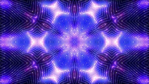 Videohive - Glowing Neon Blue Kaleidoscope - 47620988
