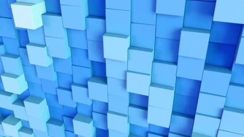 Videohive - Minimalistic Cube Pattern Background Blue - 47621386