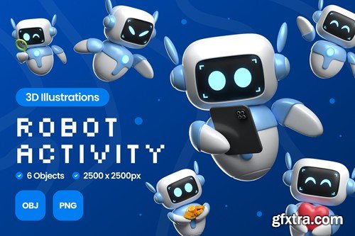 Robot Activity 3D Illustrations 7LQ7KRZ