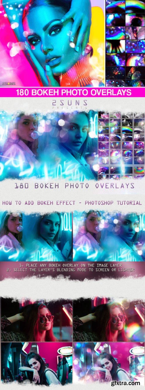 180 Bokeh Holographic Photo Overlays