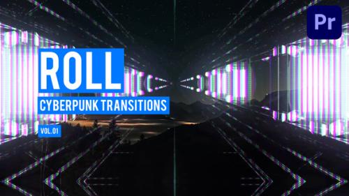 Videohive - Cyberpunk Roll Transitions for Premiere Pro Vol. 01 - 47728251