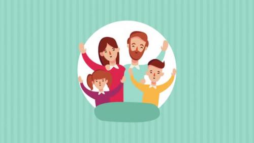 Videohive - 2D Happy Family Animation 4k - 47645877
