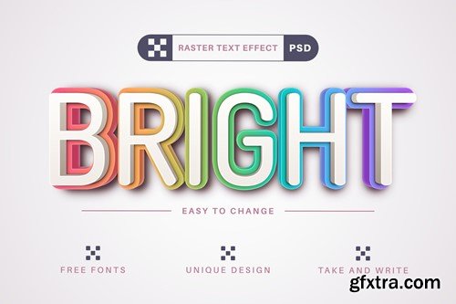 Bright - Editable Text Effect, Font Style LPXVJ3L