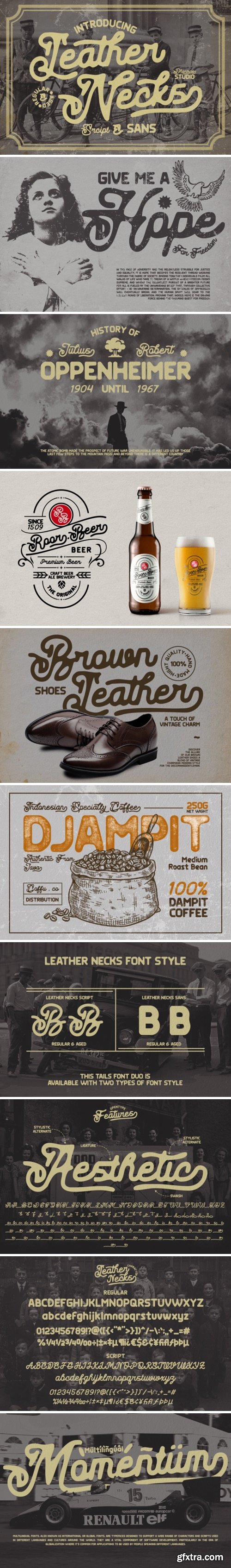 Leather Necks - Vintage Font Duo