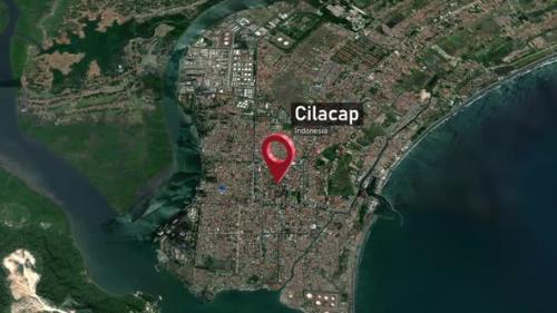 Videohive - Cilacap City Map Zoom (Indonesia) from Space to Earth - 47666859